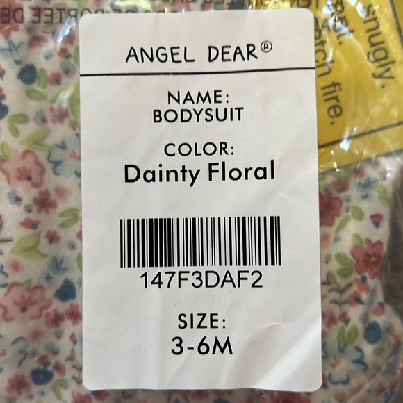 NWT - Angel Dear LS Onesie/Bodysuit Dainty Floral - Picture 2 of 4